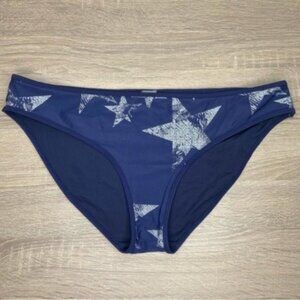 Aerie Navy Silver Star Print Bikini Bottom Size XL NWT